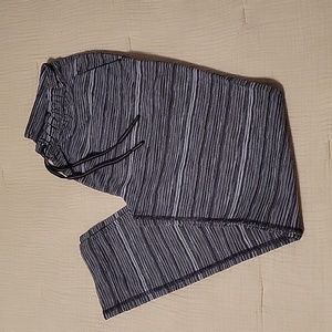 Lululemon Cyber Stripe Black Gray Deep Coal Cuff Legging Jogger Pant - Size 2